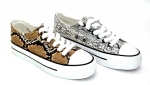 Modischer Damen Plateau - Sneaker in Schlangenprint aus Kunstleder